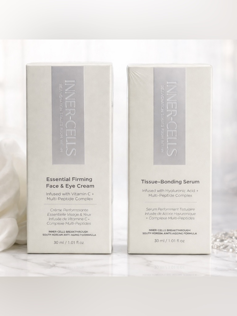 Inner-Cells Anti-Aging Firming Skincare Set Face & Eye Cream + Peptide Serum NIB